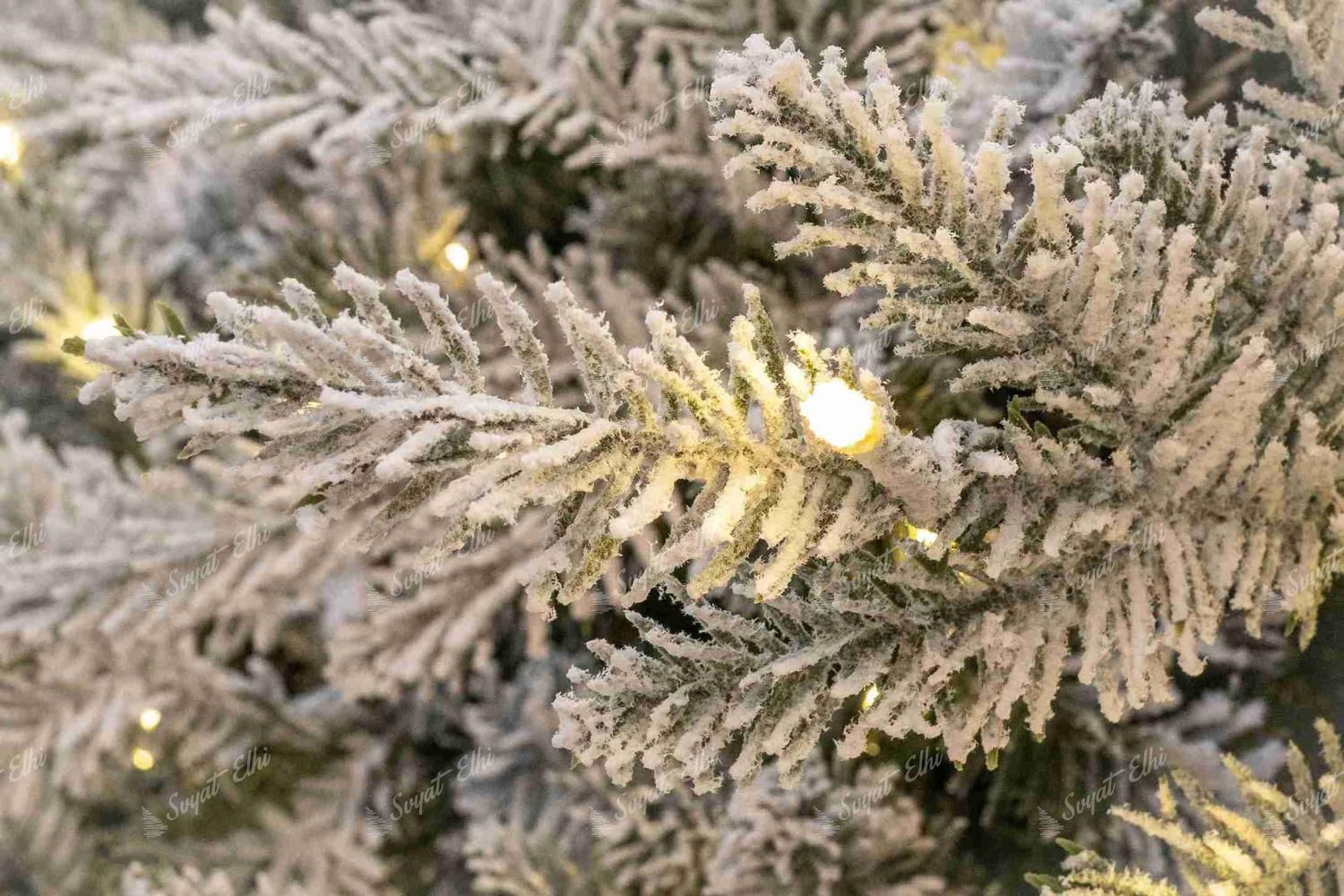 Изкуствена коледна елха 3D Бяла строена ела 210 см 370LED