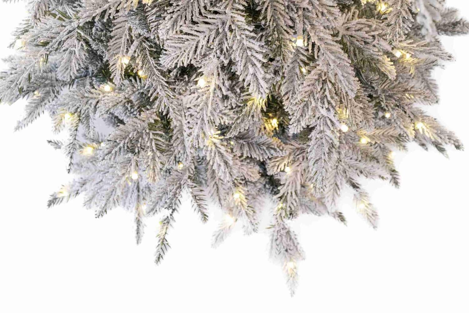 Изкуствена коледна елха 3D Бяла строена ела 210 см 370LED