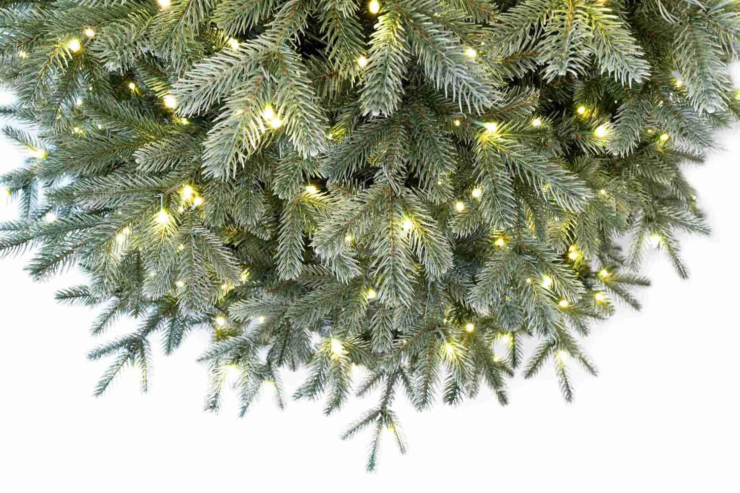 Изкуствена коледна елха 3D Сребърен смърч 210 см 700LED
