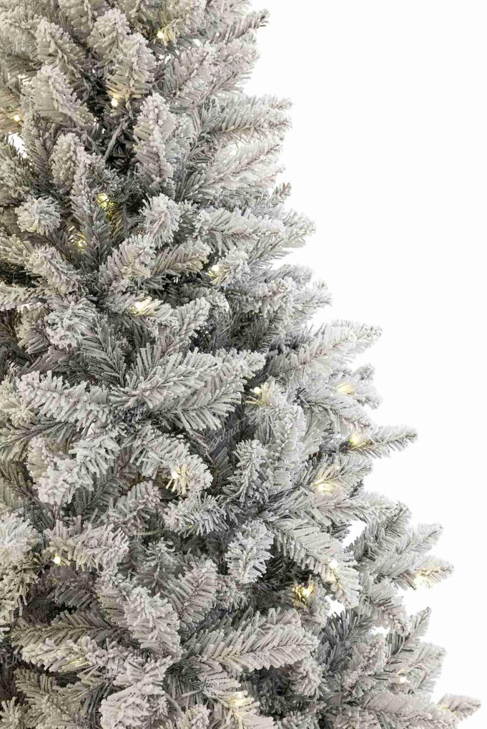 Изкуствена коледна елха Бял смърч 220 см 420LED