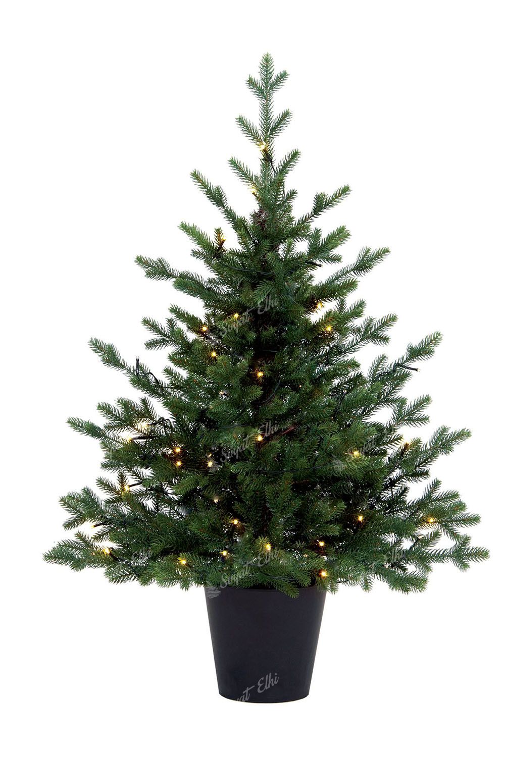 Изкуствена коледна елха в саксия FULL 3D Природен смърч 120 см 100LED