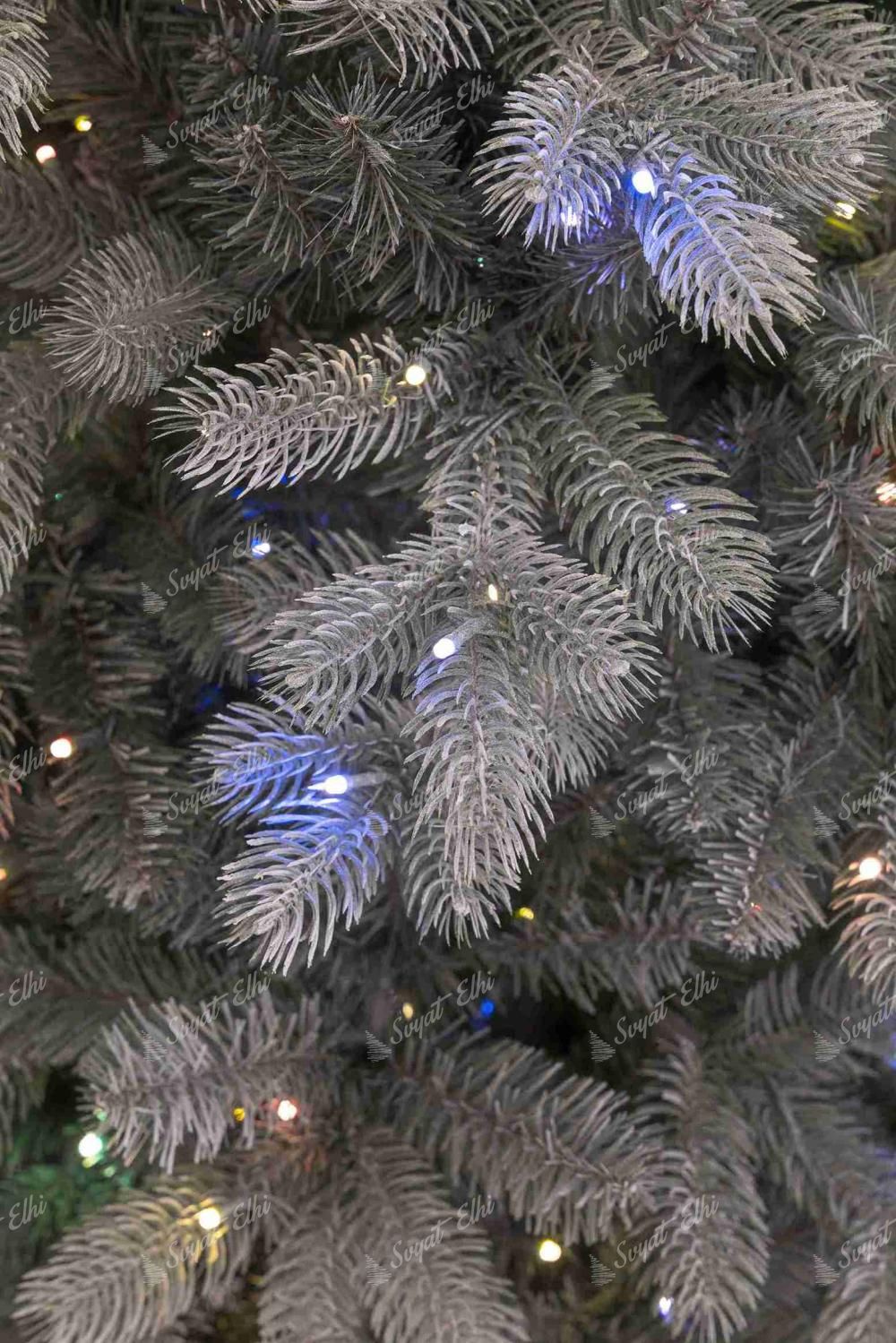 Коледна елха 3D Сребрист бор 210 см 600LED