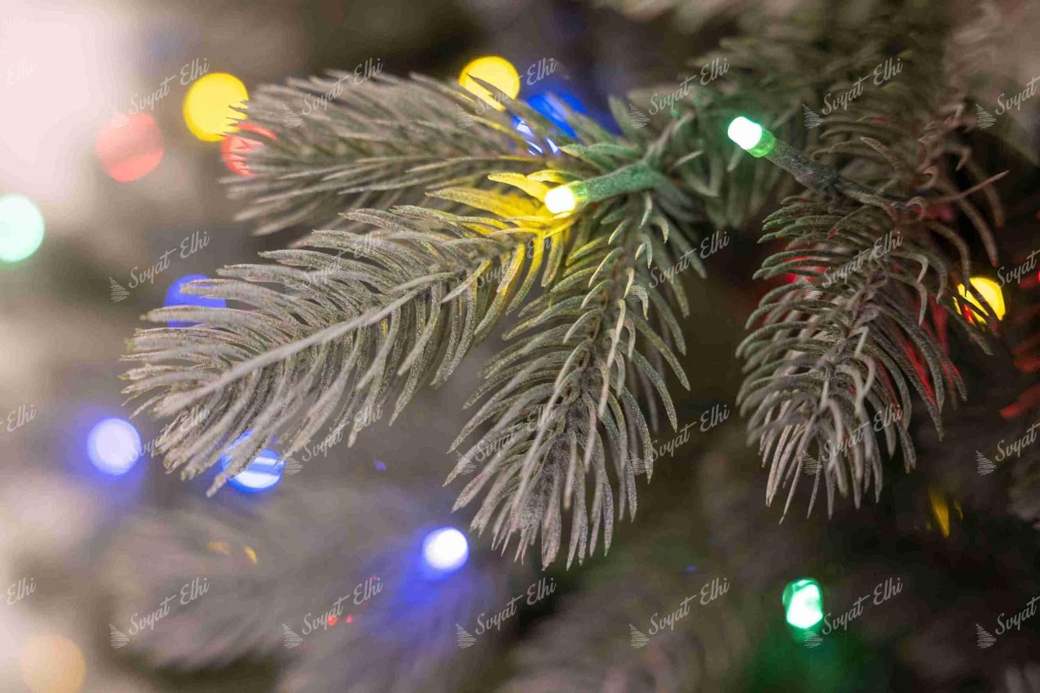 Коледна елха 3D Сребрист бор 210 см 600LED
